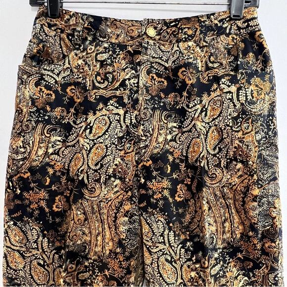 DANA BUCHMAN Gold and black paisley high waisted pants NWT SZ 6 - Picture 10 of 15